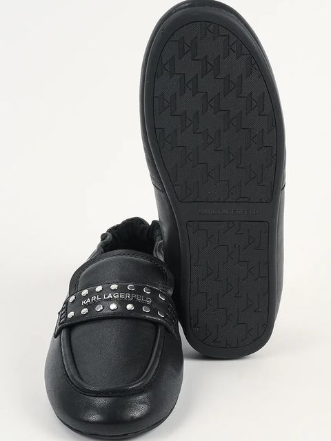 Karl Lagerfeld mokasyny skórzane MARLEE damskie kolor czarny na płaskim obcasie KL41311