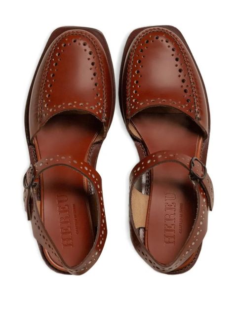 Hereu 50mm Picada buckle-fastening perforated pumps - Brown - zdjęcie produktu nr 2