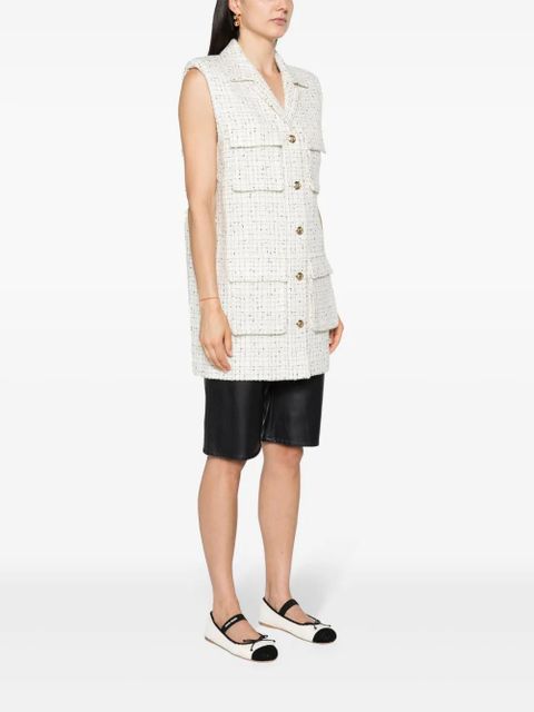 ANINE BING single-breasted tweed gilet - Neutrals