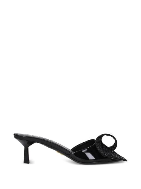 Prada crystal-embellished bow sandals - Black - zdjęcie produktu nr 1