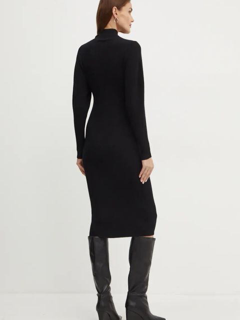 Pinko sukienka kolor czarny midi dopasowana 104019 A15S