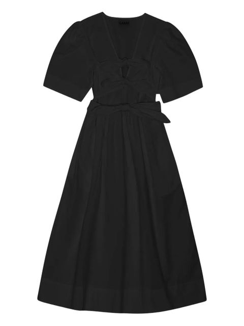 GANNI puff-sleeve belted dress - Black - zdjęcie produktu nr 1