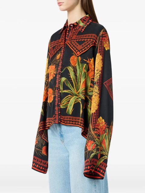 Blumarine twill foulard print shirt - Black