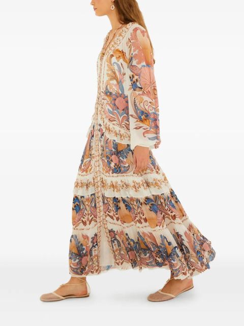 FARM Rio tiered ruffled maxi dress - Neutrals - zdjęcie produktu nr 2