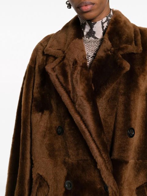Max Mara notched-lapels double-breasted coat - Brown