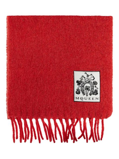 Alexander McQueen wool-blend scarf - Red