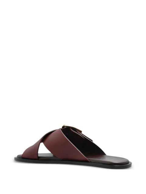 LOEWE buckle crisscross sandals - Red