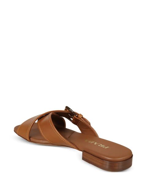 Prada buckle strap sandals - Brown