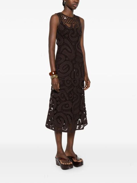 PINKO crochet midi dress - Brown