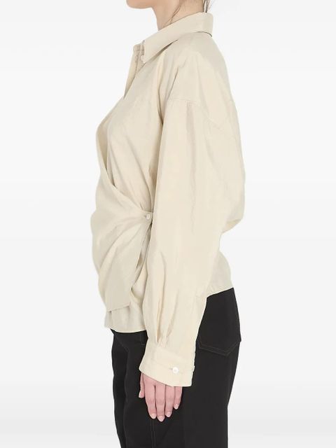 LEMAIRE straight collar twisted shirt - Neutrals