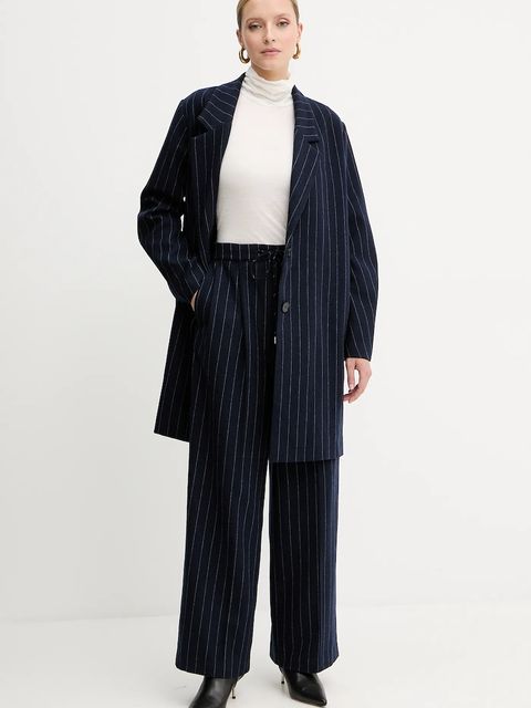 Liviana Conti longsleeve wełniany kolor beżowy z golfem F5WH17