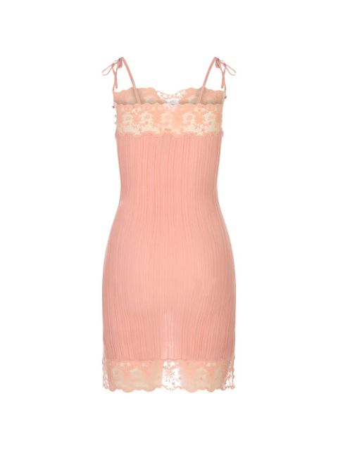 Chloé lace-trimmed ribbed-knit mini dress - Pink - zdjęcie produktu nr 2