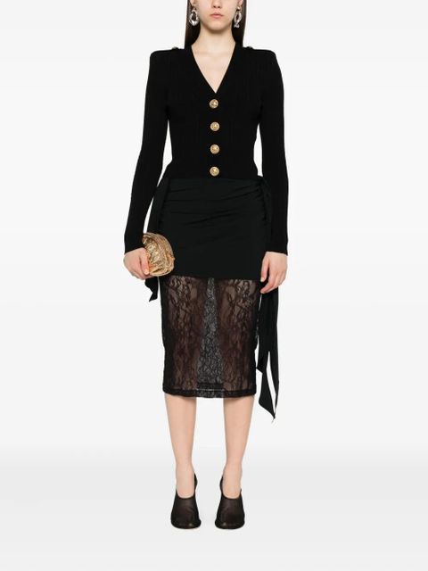 Balmain ribbed button-up cardigan - Black