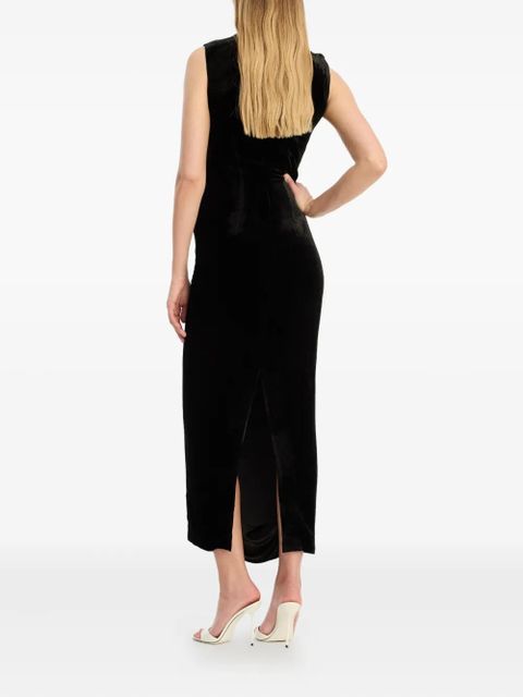 ROTATE BIRGER CHRISTENSEN velvet-ruched midi dress - Black - zdjęcie produktu nr 2