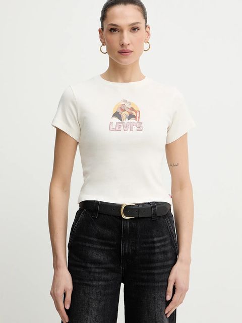 Levi's t-shirt bawełniany damski kolor beżowy A8798 - zdjęcie produktu nr 1