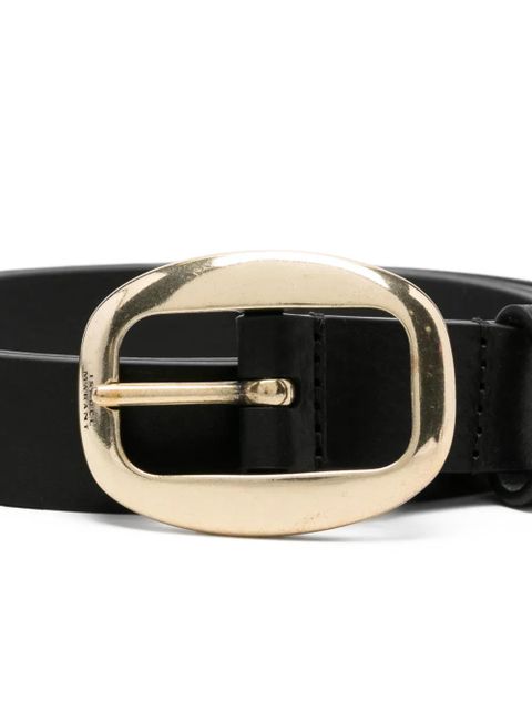 ISABEL MARANT oval buckle belt - Black