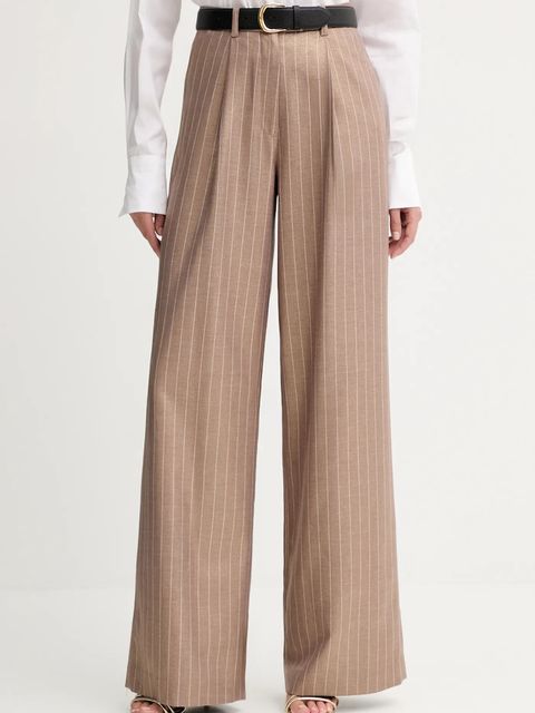 Fracomina spodnie damskie kolor beżowy szerokie high waist FS25WV3006W479T4 - zdjęcie produktu nr 1