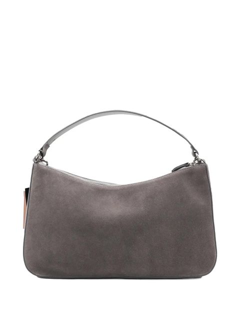 TWINSET Liliane chain-embellished suede shoulder bag - Grey - zdjęcie produktu nr 2