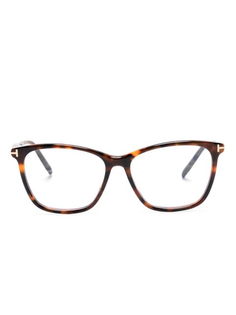 TOM FORD Eyewear FT5989B rectangle-frame glasses - Brown - zdjęcie produktu nr 1