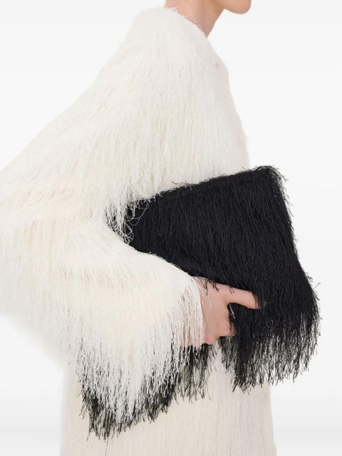 LouLou de Saison Evano fringed rectangular clutch bag - Black - zdjęcie produktu nr 2