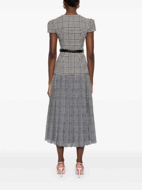 Self-Portrait Houndstooth midi dress - Black - zdjęcie produktu nr 2