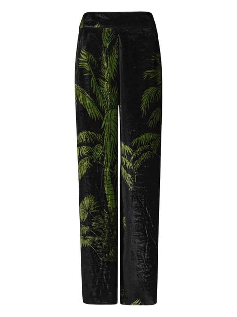 Johanna Ortiz palm-tree print trousers - Black