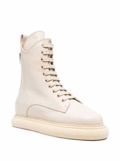 The Attico leather lace-up boots - Neutrals