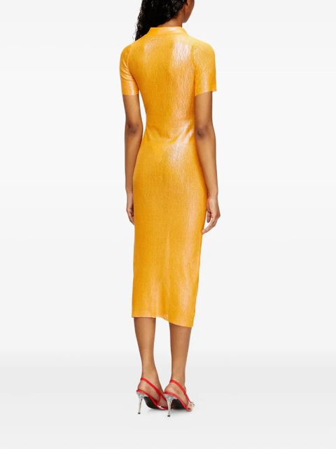 Diesel x Karol G M-Orange ribbed midi dress
