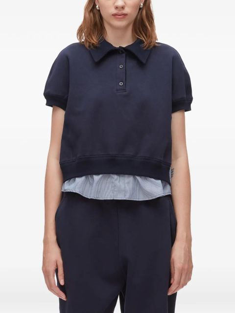 3.1 Phillip Lim striped panelled polo top - Blue - zdjęcie produktu nr 1