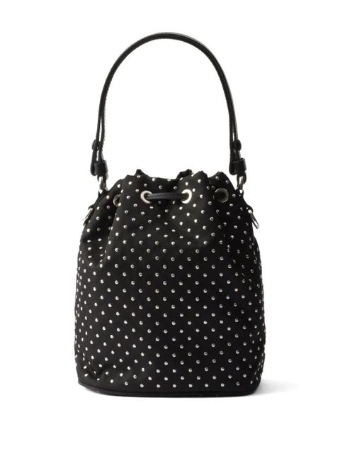 Prada Re-Nylon stud-embellished bucket bag - Black - zdjęcie produktu nr 2