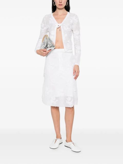 SHUSHU/TONG threadwork knit skirt - White - zdjęcie produktu nr 2