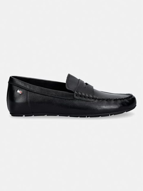 Tommy Hilfiger mokasyny damskie skórzane FLAG LEATHER DRIVER LOAFER - zdjęcie produktu nr 1
