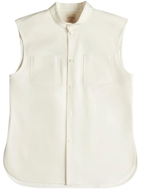 Tod's band-collar sleeveless shirt - White - zdjęcie produktu nr 1