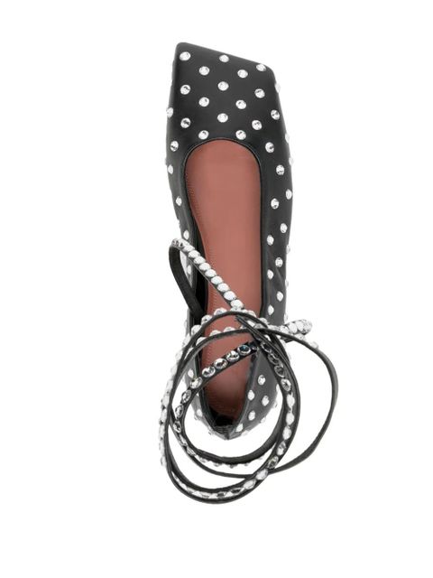 Amina Muaddi Ane crystal-embellished ballerina shoes - Black - zdjęcie produktu nr 2