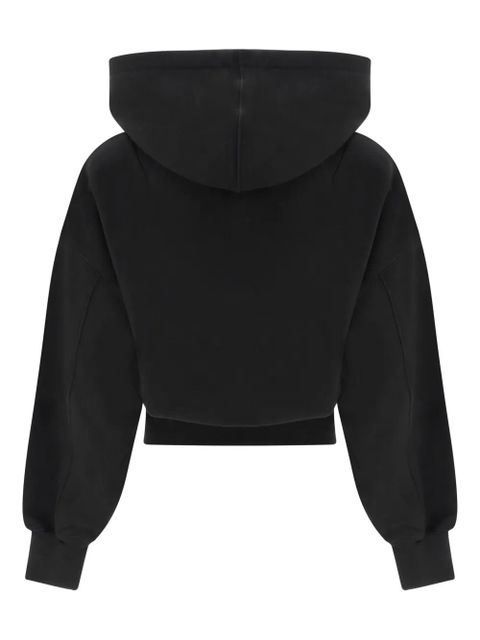 AMIRI logo-embroidered cropped hoodie - Black - zdjęcie produktu nr 2