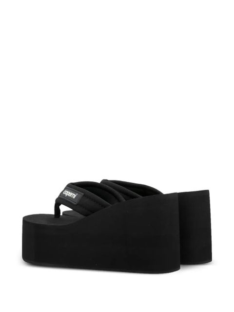 Coperni logo-patch wedge sandals - Black