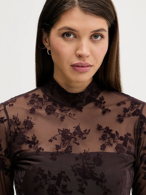 Abercrombie & Fitch sukienka kolor brązowy mini rozkloszowana KI159-6360-404