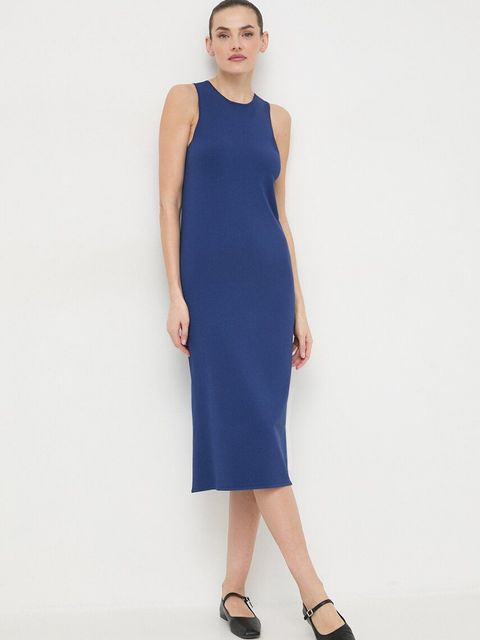 Weekend Max Mara sukienka kolor granatowy midi prosta 2415321022600