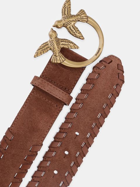 Pinko pasek zamszowy damski kolor brązowy 105461 A2QG - zdjęcie produktu nr 2