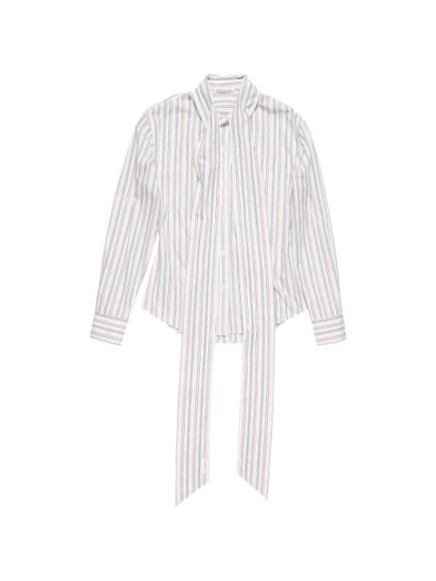 Acne Studios striped-pattern tie shirt - White - zdjęcie produktu nr 1