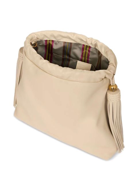 ETRO Medium Kalispera tassels leather shoulder bag - Neutrals