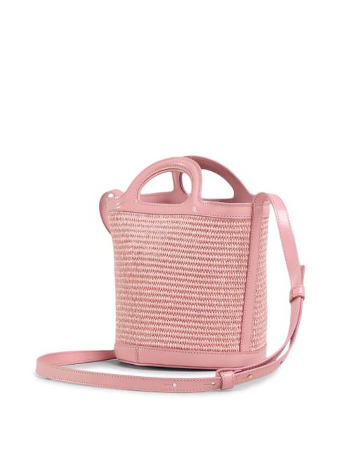 Marni mini Tropicalia woven bucket bag - Pink