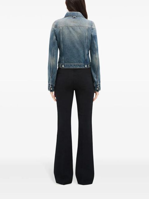 Courrèges Trucker logo-embroidered denim jacket - Blue