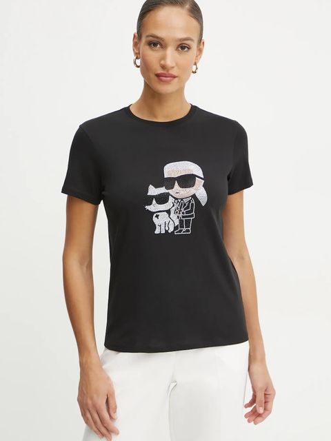 Karl Lagerfeld t-shirt bawełniany IKON RS damski kolor czarny A1W17131 - zdjęcie produktu nr 1