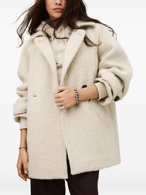 Ba&Sh Olsom herringbone-pattern coat - Neutrals