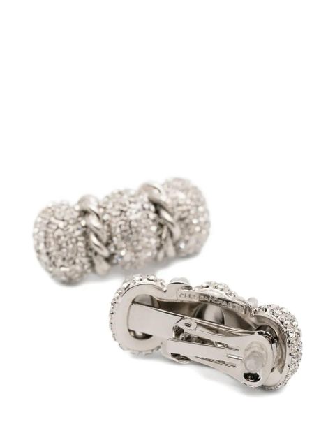 Alessandra Rich twisted embellished bijoux earrings - Silver