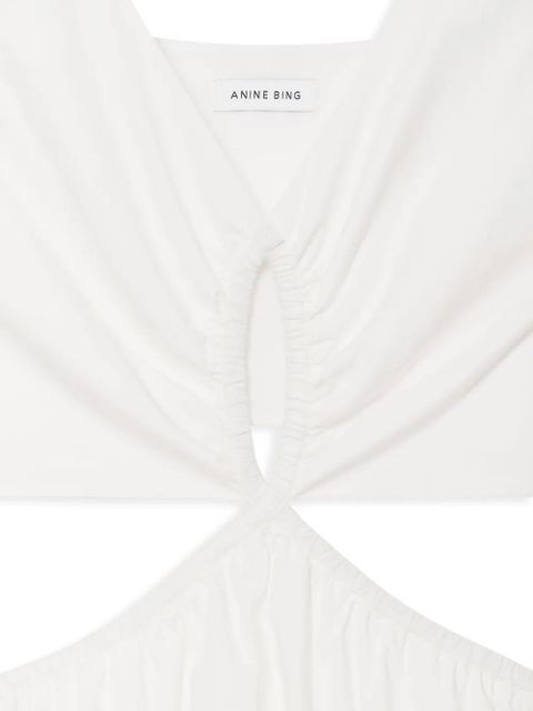 ANINE BING Dione cut-out midi dress - White