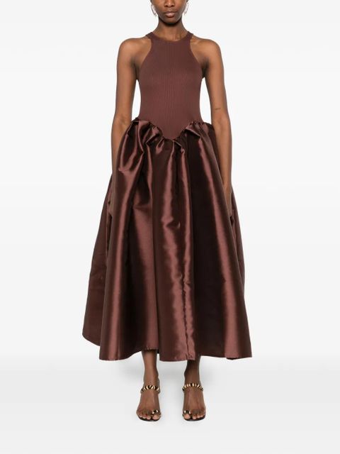 Marques'Almeida satin-skirt midi dress - Brown