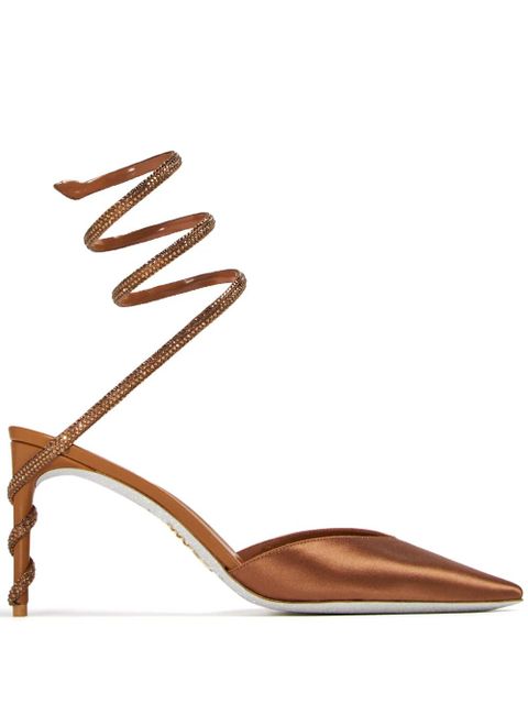 René Caovilla 80mm satin pumps - Brown - zdjęcie produktu nr 1