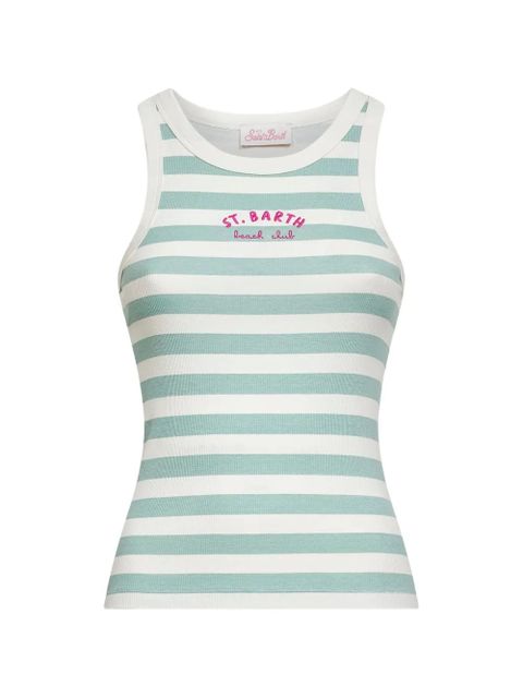 MC2 Saint Barth striped-embroidered tank top - Blue - zdjęcie produktu nr 1